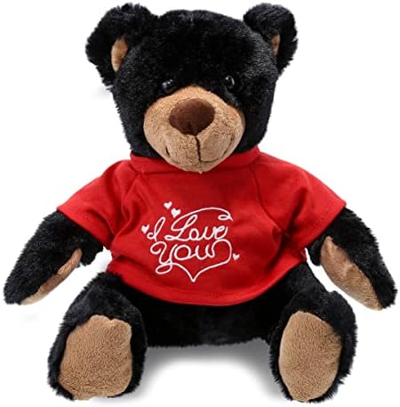 DolliBu I Love You Valentine Plush Black Bear