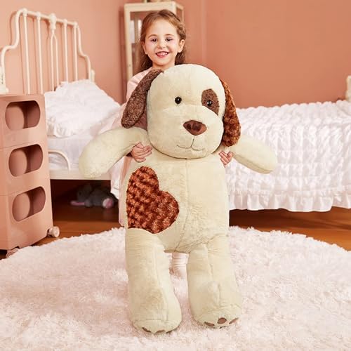 IKASA Giant Dog Stuffed Plush Toy - 30 Inches Light Brown