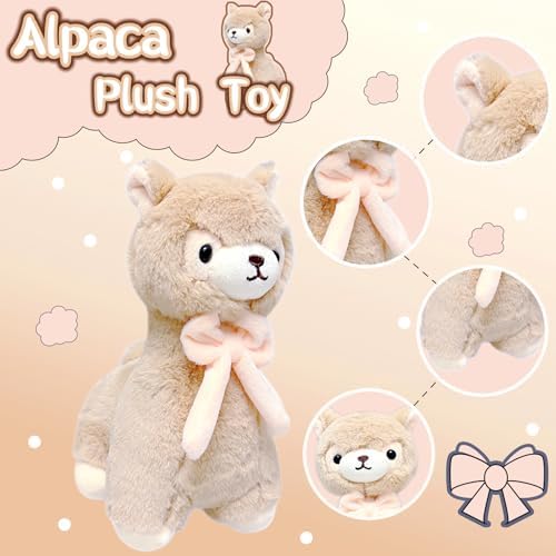NuomiYue Brown Alpaca Plush Toy 11 Cuddly Llama Stuffed Animal