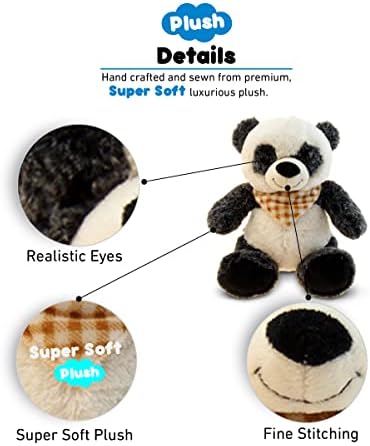 DolliBu Plush Panda Bear Stuffed Animal 8 Inch