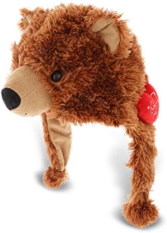 DolliBu I Love You Grizzly Bear Plush Hat - 16 Inches