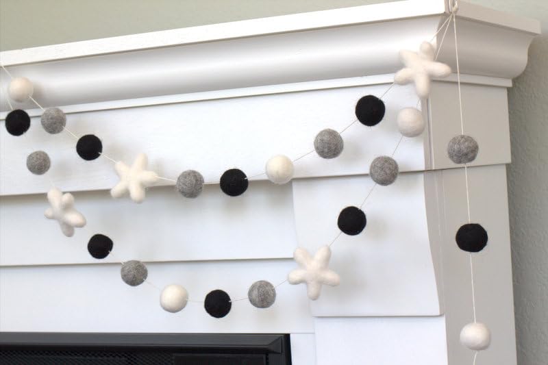 Matthew Mae Felt Ball Star Garland - Halloween Decor