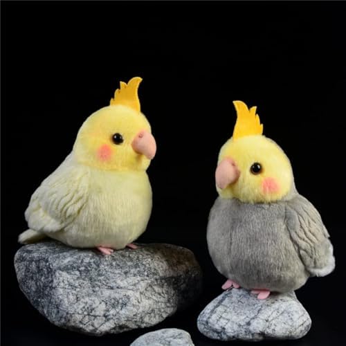 ZCPACE 2pcs Realistic Cockatiel Plush Toy Set
