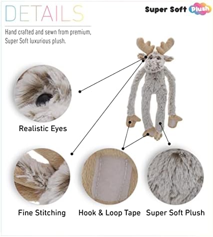 DolliBu Hanging Plush Moose - 21 Inch Super Soft Wildlife Toy for Kids