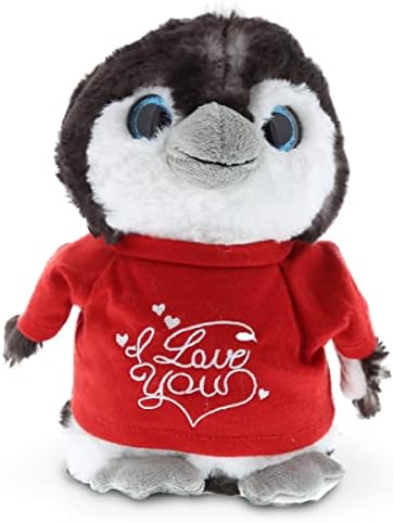 DolliBu I Love You Grey Penguin Plush - 9 Inches