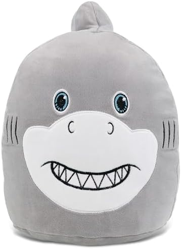 DolliBu Snug-Mooshies Shark Plush Toy - 10 Inch Huggable