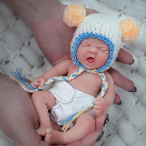 MYREBABY 7 Inch Reborn Baby Doll Boy with Accessories