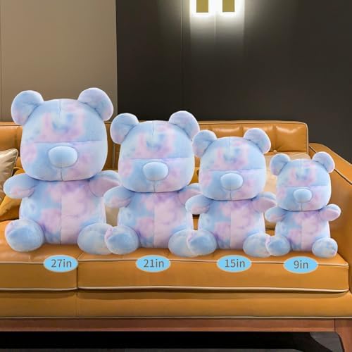 Tie Dye Bear Plush Toy - 9 Inch Cuddly Stuffed Animal