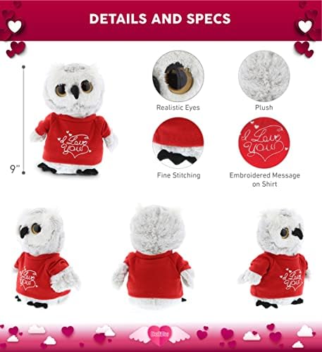 DolliBu Personalized I Love You Grey Owl Plush 9 Inch
