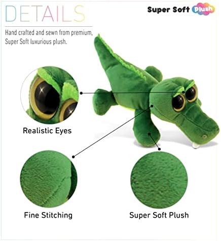 DolliBu Green Alligator Plush Stuffed Animal - 6 Inches