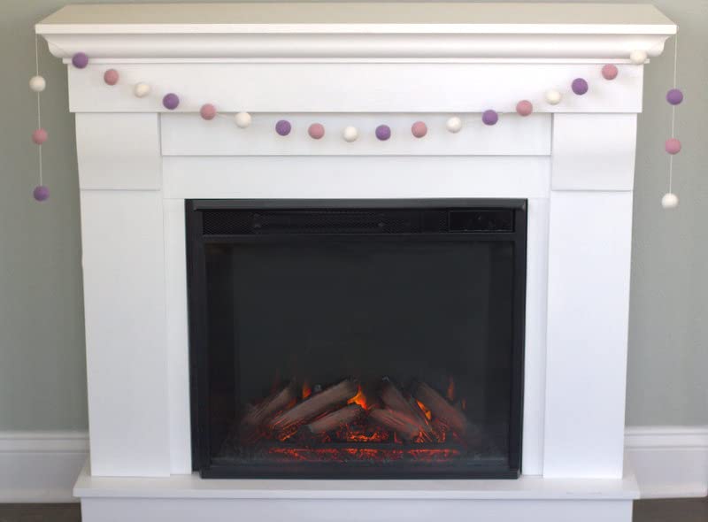Matthew Mae Felt Ball Garland - 1 Inch Balls - Pink Purple