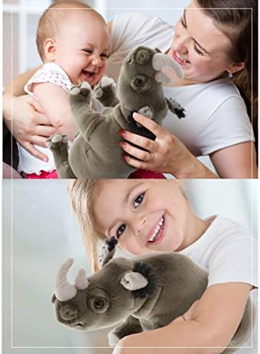 DolliBu Wild Stuffed Animal Soft Plush Rhino Toy for Kids