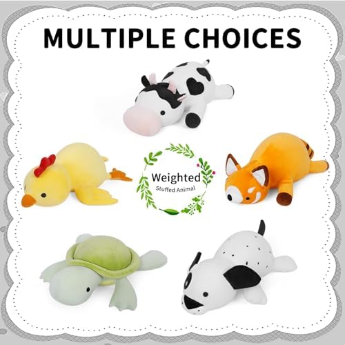 FLORVIV Weighted Cow Plush Toy 24 42lb Cuddly Hugging Doll