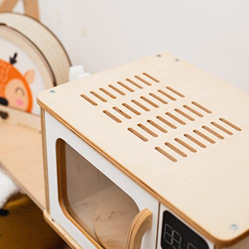 Enjoy The Wood Wooden Microwave Toy for Toddlers