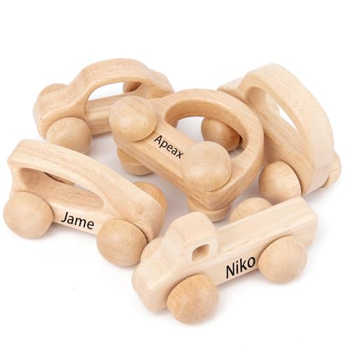 Personalized Name Wooden Toy Car for Toddlers 1-3 1