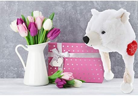 DolliBu I Love You Polar Bear Plush Hat - 16 Inches