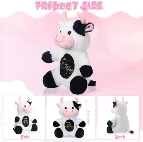 HyDren 98 Inch Birthday Cow Plush Toy