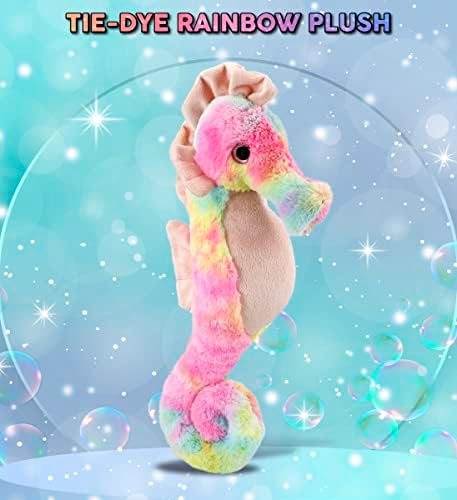 DolliBu Rainbow Seahorse Plush 15 Inches