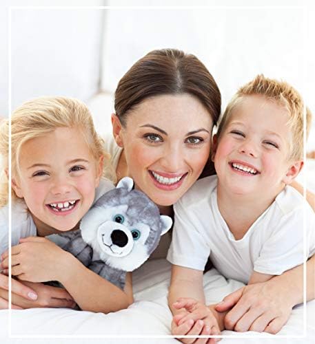 Puzzled DolliBu Plush Husky Dog - Soft Huggable 9 Inch Grey Sled Dog Toy