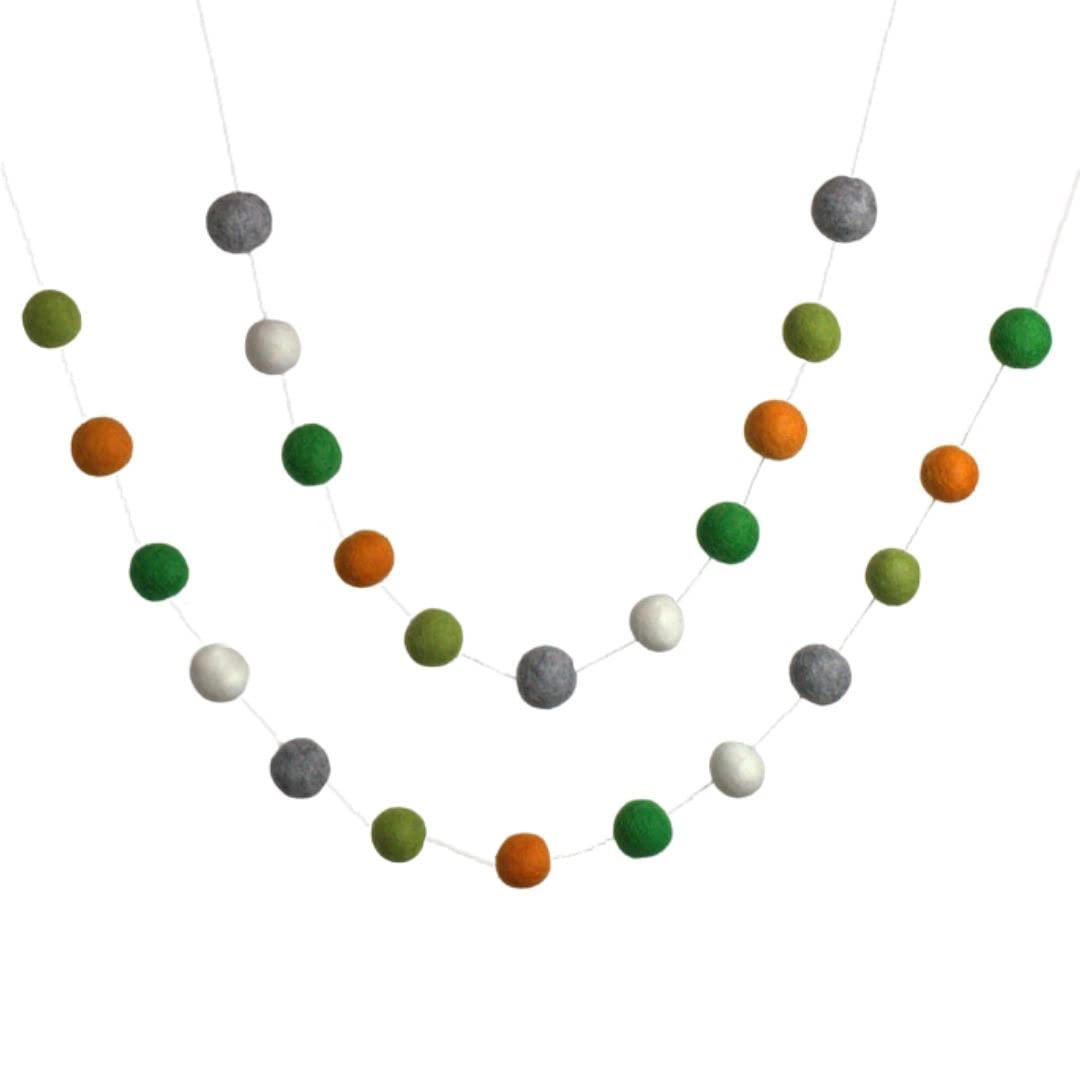 Handmade St Patricks Day Garland - 1 Felt Balls
