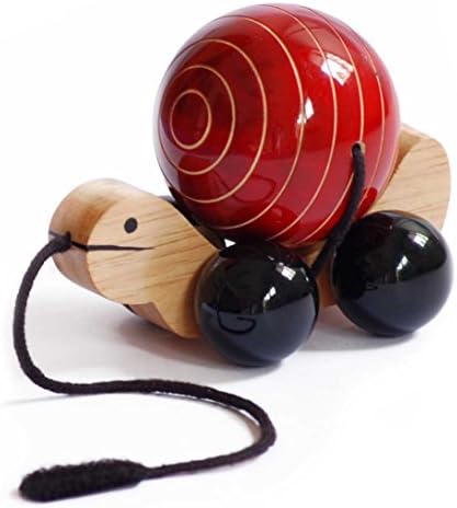 Tuttu Turtle Wooden Pull Toy with Rotating Ball for Toddlers