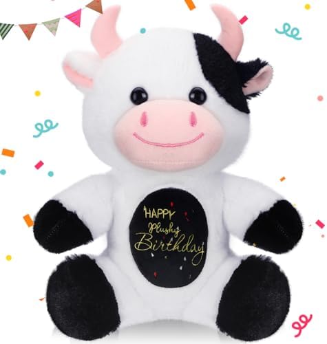 HyDren 98 Inch Birthday Cow Plush Toy