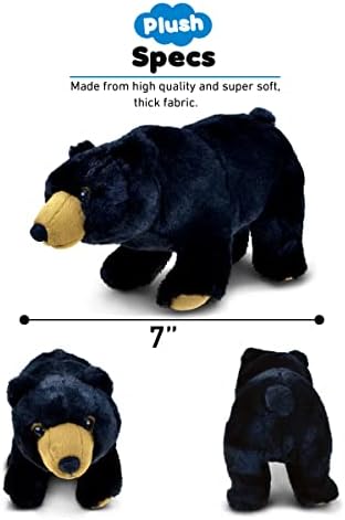 DolliBu Plush Black Bear - 11 Inches Huggable Toy