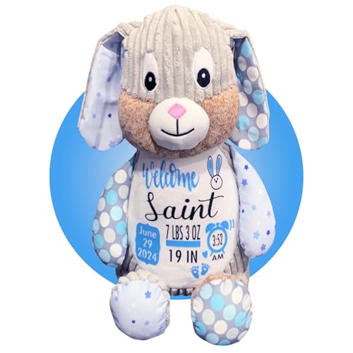 Baby Birth Stats Plush - Starry Night Bunny