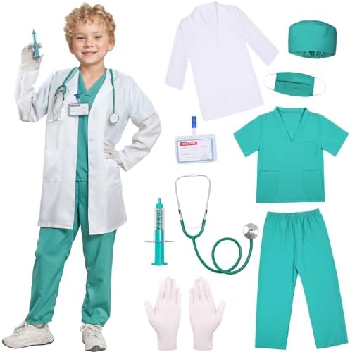 Doctor Costume for Kids Toddler Girls Boys Halloween Party Dress Up