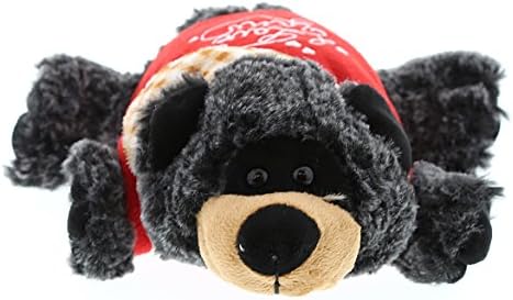 DolliBu Personalized Lying Black Bear Plush - I Love You 9 Inches