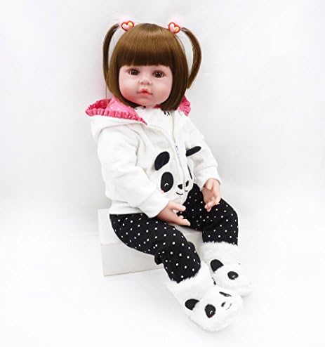 Reborn Baby Girl Doll 18 Inch Panda Outfit Accessories