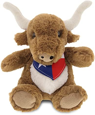 DolliBu Plush Texas Longhorn Stuffed Animal - 8 Inches
