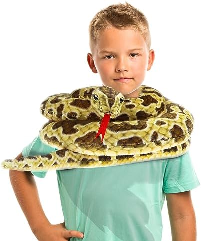 80 Inch Realistic Snake Plush Toy for Kids Halloween Costume