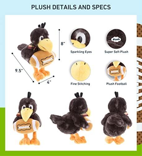 DolliBu Sitting Crow Plush with Football - 95 Inches