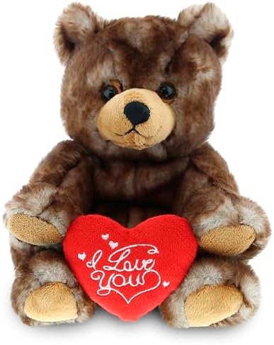 DolliBu I Love You Valentine Plush Grizzly Bear