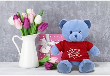 DolliBu I Love You Baby Blue Bear Plush - 8 Inches