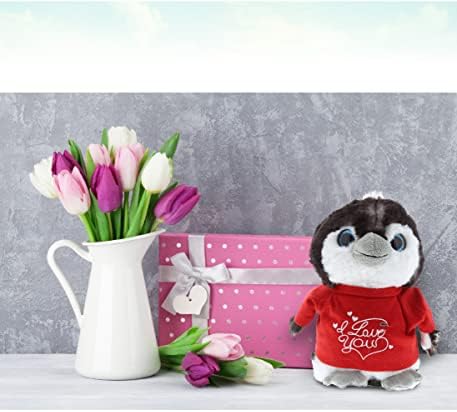 DolliBu I Love You Grey Penguin Plush - 9 Inches