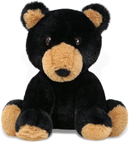DolliBu Black Bear Plush Toy 9 Inches Soft and Realistic 1