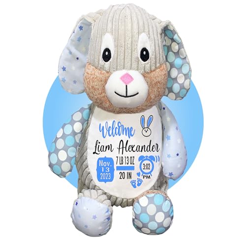 Baby Birth Stats Plush - Starry Night Bunny
