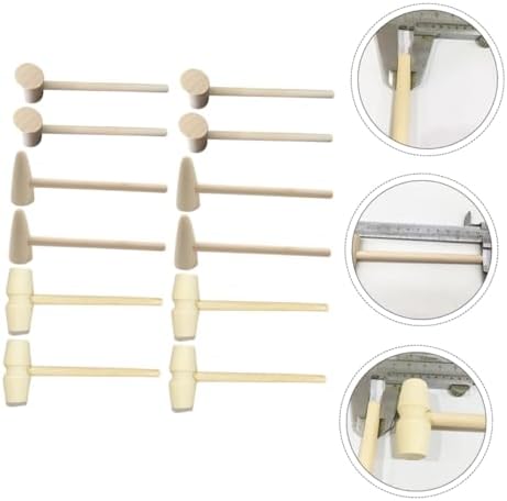 Toyvian Wooden Mini Hammers 15pc Set for Kids
