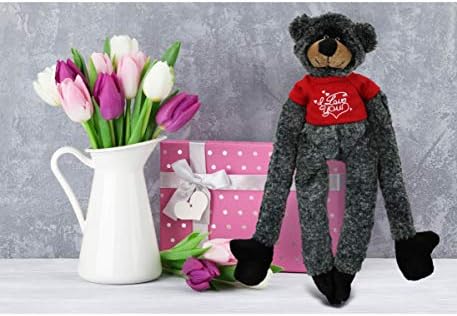 DolliBu I Love You Valentine Black Bear Plush Toy