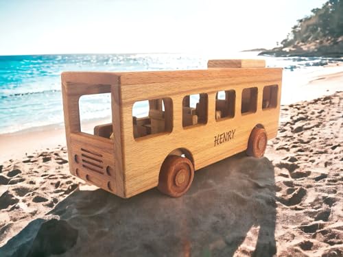 Personalized Wooden School Bus Toy for Toddlers 1