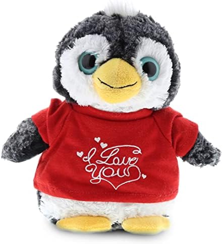 DolliBu I Love You Valentine Plush Penguin - 9 Inches Cute Stuffed Animal