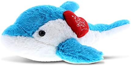 DolliBu I Love You Blue Dolphin Plush - 18 Inches