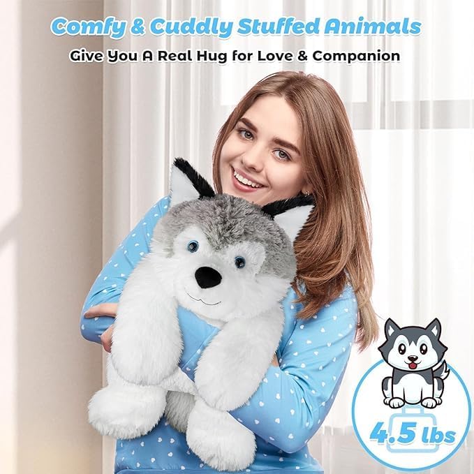 Bobbie Laxi 25 Weighted Husky Plush Toy