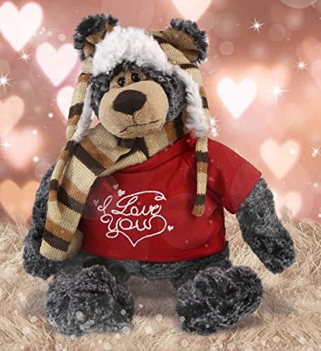 DolliBu I Love You Valentine Standing Black Bear - 11 Inches