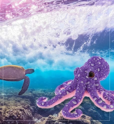 DolliBu Wild Stuffed Animal Purple Octopus 12 in