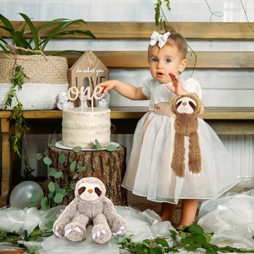 Queekay 2-Pack Sloth Plush Hanging Toy with Hook and Loop