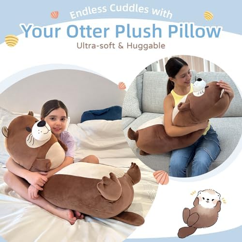 Tezituor Long Sea Otter Plush Pillow 395 Inch Soft Cuddly Stuffed Animal