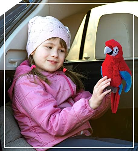 Puzzled DolliBu Red Parrot Plush Toy - 95 Inch Huggable Cuddle Buddy
